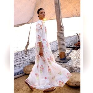 OLIPHANT PINTUCK RUFFLE MAXI- ALGARVE PINK